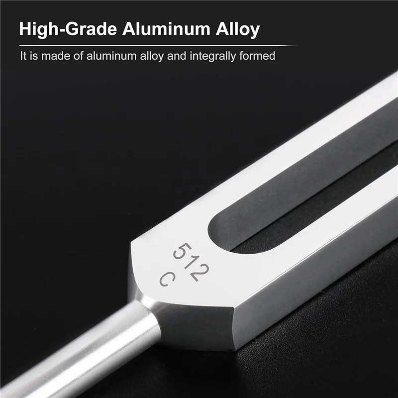 2 diapason in lega di alluminio, diapason 512 Hz con martelli per test del sistema nervoso Terapia curativa del suono-A78G