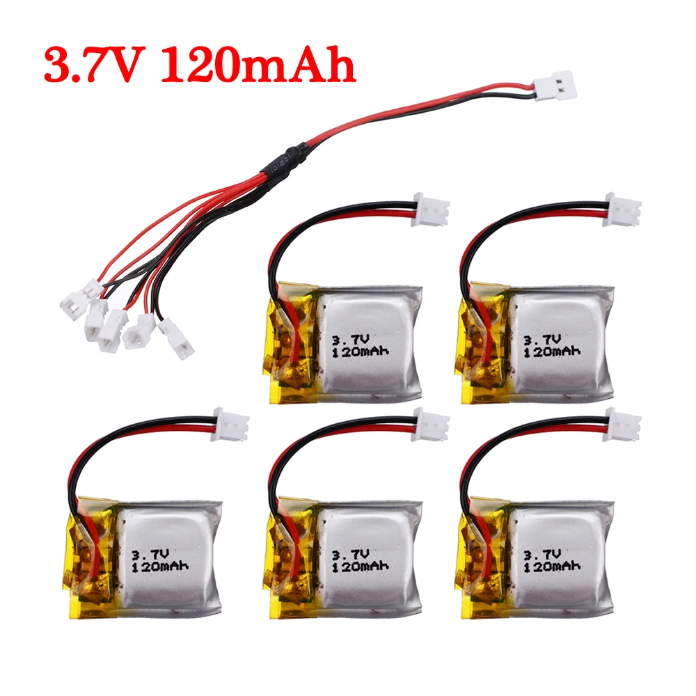 5pcs 3.7V 120mAh Li-po Battery for Hubsan Q4 for Wltoys V272 V282 V292 Fq777-124 Mini RC Drone Quadcopter Battery parts