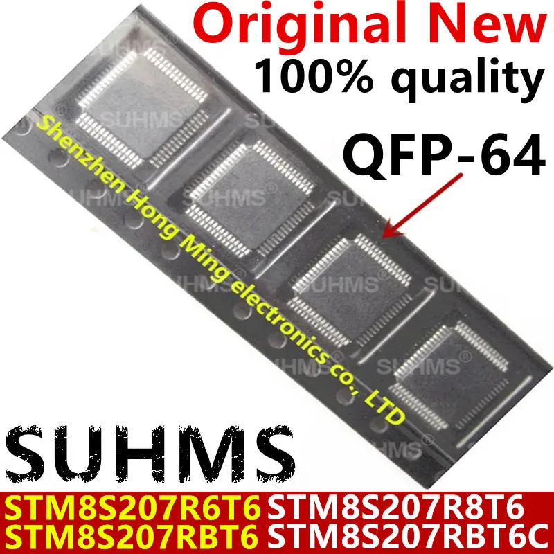 (1piece)100% New STM8S207R6T6 STM8S207RBT6 STM8S207R8T6 STM8S207RBT6C STM8S207 R6T6 RBT6 R8T6 QFP-64 Chipset