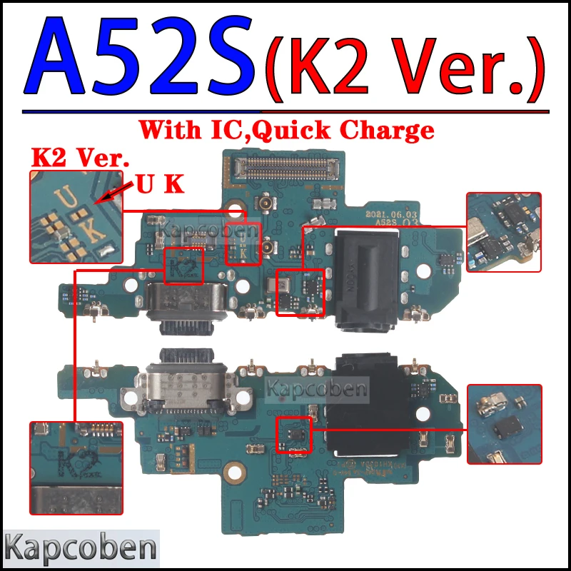 Usb Dock Charger Port for Samsung Galaxy A32 A02S A12 Nacho A22 A32 A72 K1 K2 Version 4G 5G Charging Board Module