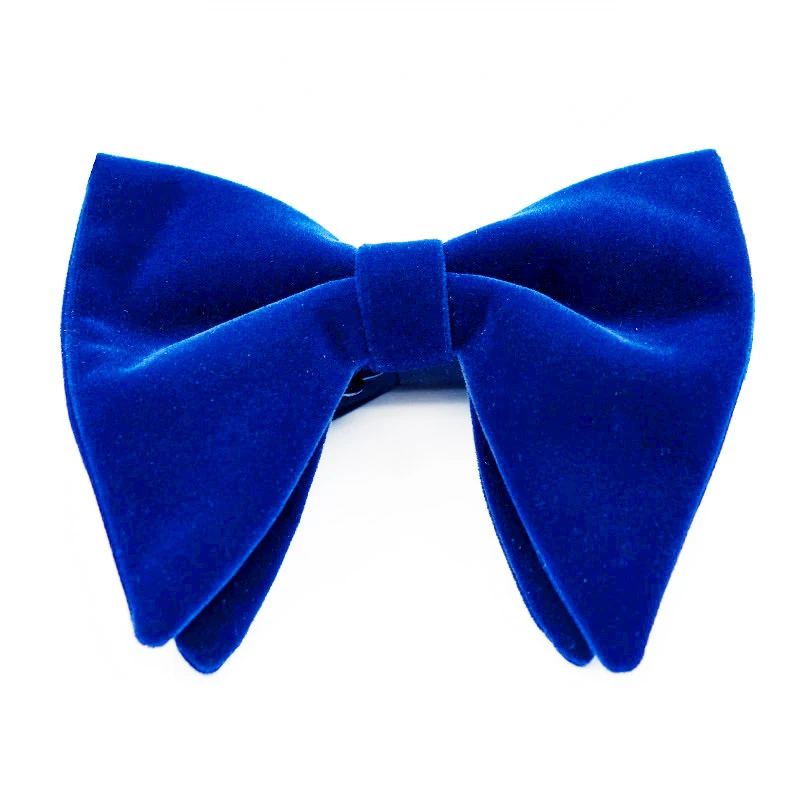 Men's Business Bow Tie Velvet  Royal Blue Burgundy Double Deck Big Bowtie Fashion New Mens Wedding Horns Bowties Gifts for Men