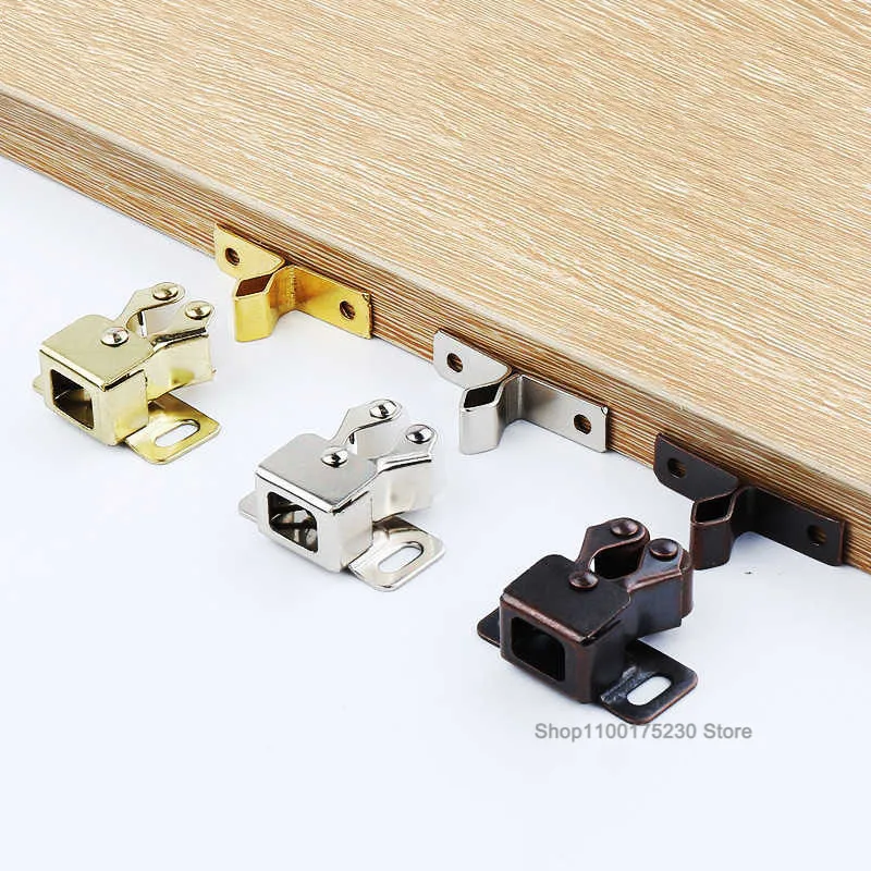 5 Set Gate Lock Cabinet Wardrobe Door Latch Collision Bead Buckle Spring Door Catcher Silver, Gold, Red bronze, Bronze