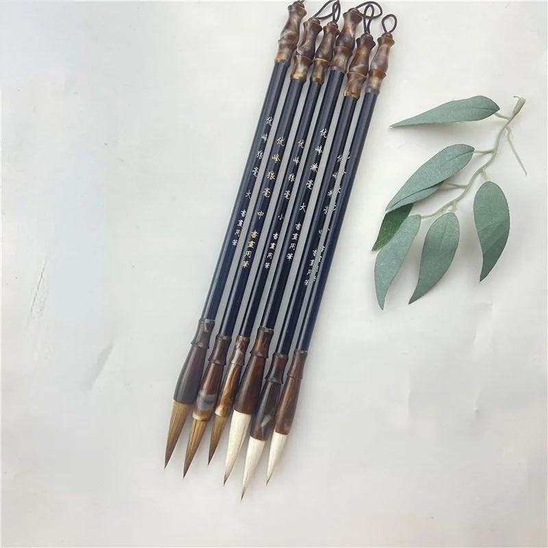 Chinese Calligraphy Brushes Pen Wolf Hair Writing Brush Wooden Handle refillable  brushes