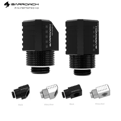 Barrowch 4PCS Rotary Adapter Fitting, Limited Version for Water Cooling Tube Angled Fittings, 45° 90°