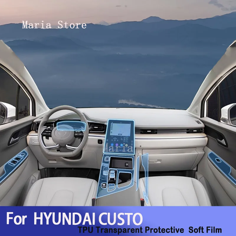 

For HYUNDAI CUSTO (2022-2023) Car Interior Center Console Transparent TPU Protective Film Anti-Scratch Repair Car Sticker