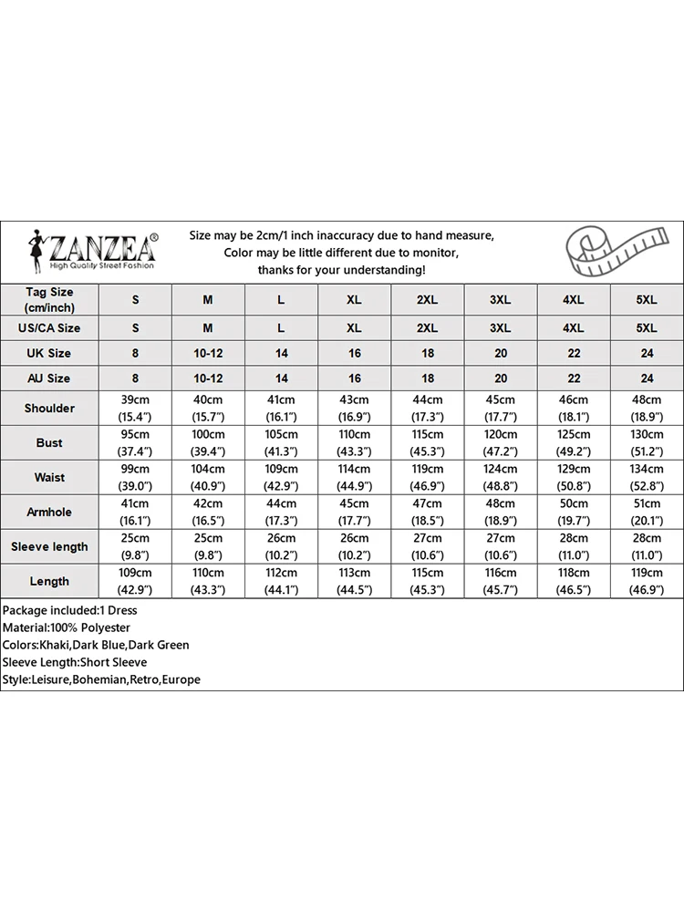 ZANZEA lato Vintage krótki rękaw z dekoltem na co dzień luźna sukienka damska czeska sukienka na wakacje szata Femme solidna plażowa 2024