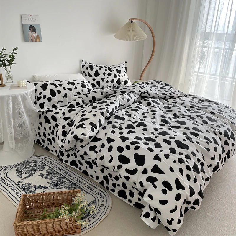 

Breathable Bed Nordic Set Modern Fitted 4-Piece Hotel Bedding Cotton Comfortable Cover Sheet Duvet Flat Soft 3-Piece Pillowcase