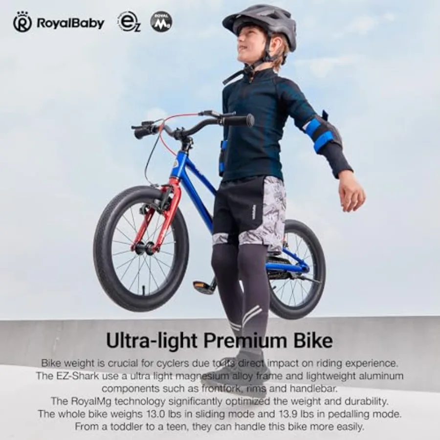 Lightweight Magnesium Alloy Bike 14/16/18 Inch Wheel Sport Bicycle for Boys Girls Ages 3+ Years in Multiple Colors with Durable