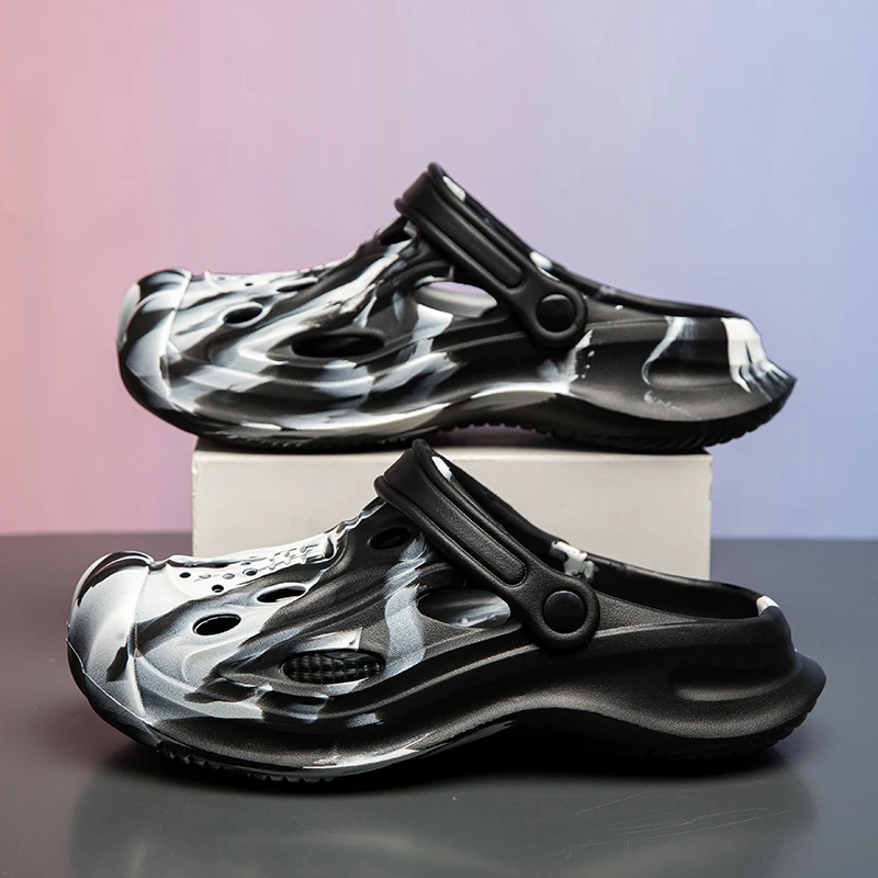 

Мужские сандалии EVA с перфорацией, на толстой нескользящей подошве, для сада и улицы, легкие, комфортные, с мягкой подошвой, летние