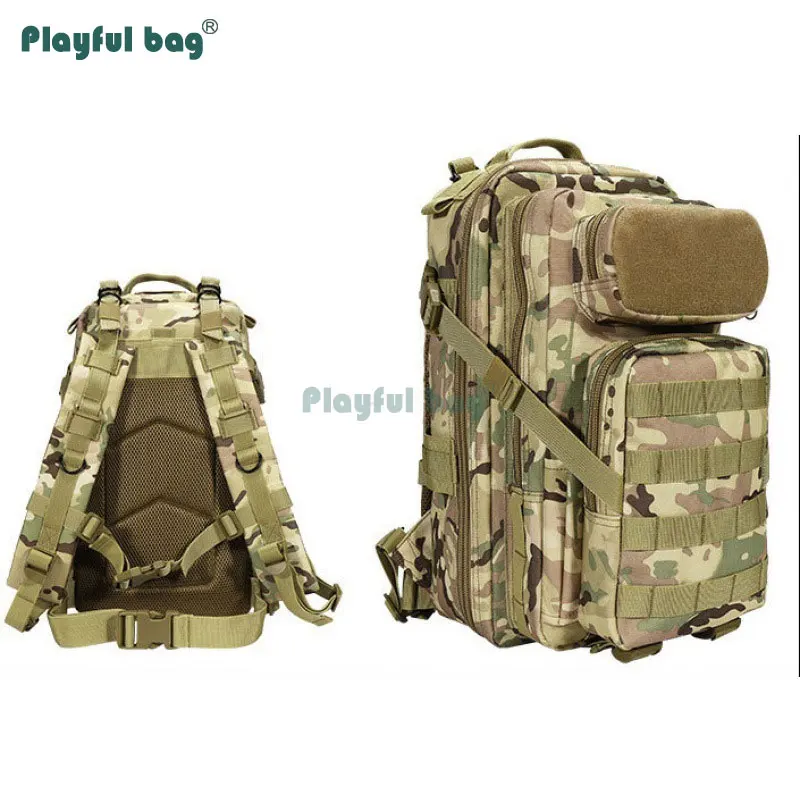 

Playful bag Outdoor 3P backpack Field riding traveling bags Rainproof Multi-functional Camouflage Mountaineering backpack AVA57