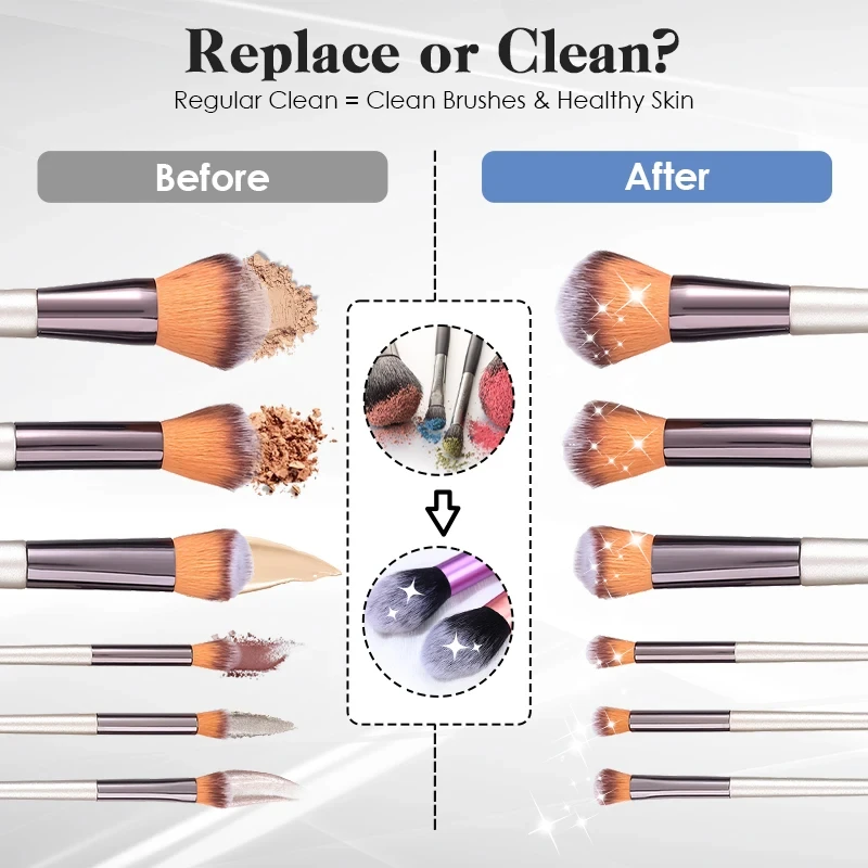 Spina USB Detergente per pennelli per trucco elettrico portatile Strumento per la pulizia del soffio di polvere pieghevole Pennelli per trucco Dispositivo di supporto per il lavaggio automatico