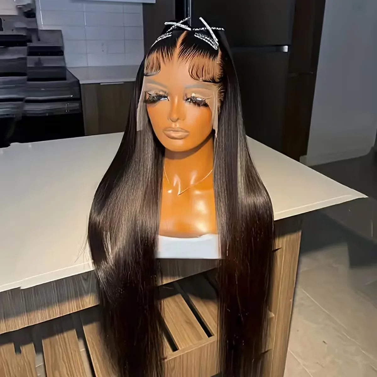 

40 42-дюймовые HD парики из натуральных волос на кружеве для женщин 13x6 Бразильские парики из натуральных волос 13x4 Прямой парик на кружеве спереди Плотность 220%