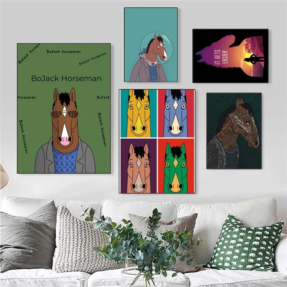 B-boJack Cool H-Horsemans Poster No Framed Poster Kraft Club Bar Paper Vintage Poster Wall Art Painting Bedroom Study Stickers