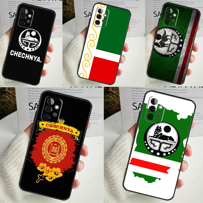 Chechnya Flag Chechen Wolf Case For Samsung Galaxy A55 A35 A25 A15 A51 A71 A12 A32 A52 A13 A33 A53 A14 A34 A54 Coque