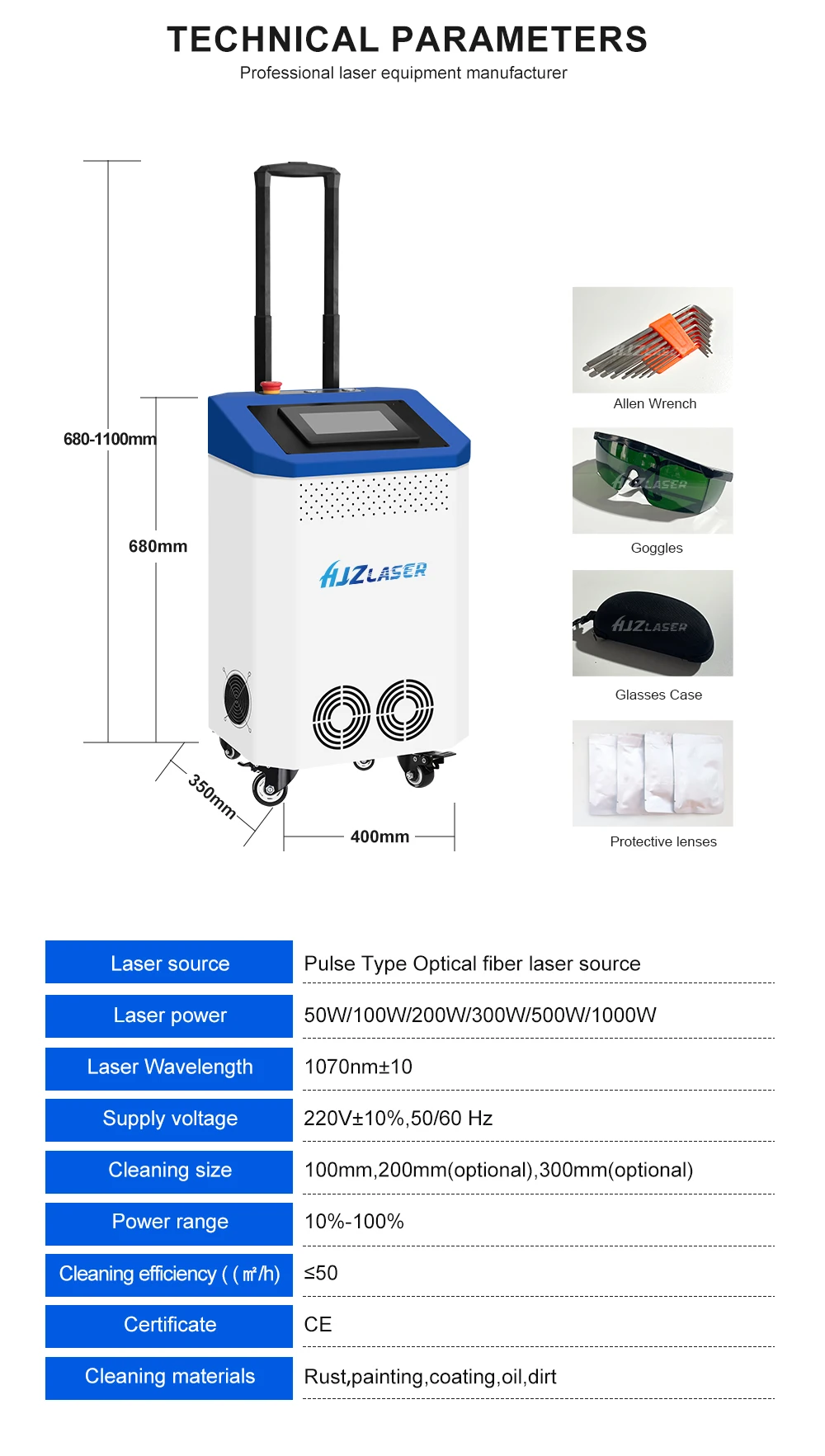 NEW CNC Metal Clean  hine 1500w   Cleaning Equipment with Air-cooling  ZBTK  Welding Head