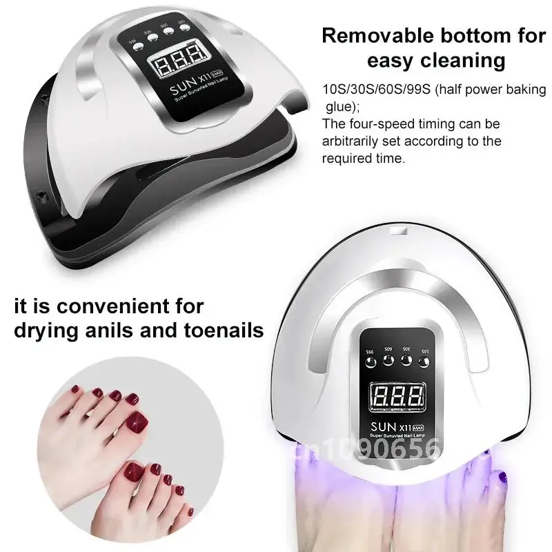 Nagellampe 132 W/54 W/36 W Hochleistungs-Gel-Lampe UV-Lampe Schnell aushärtender Nageltrockner mit großem Raum und Timer Smart Sensor Nagelwerkzeuge