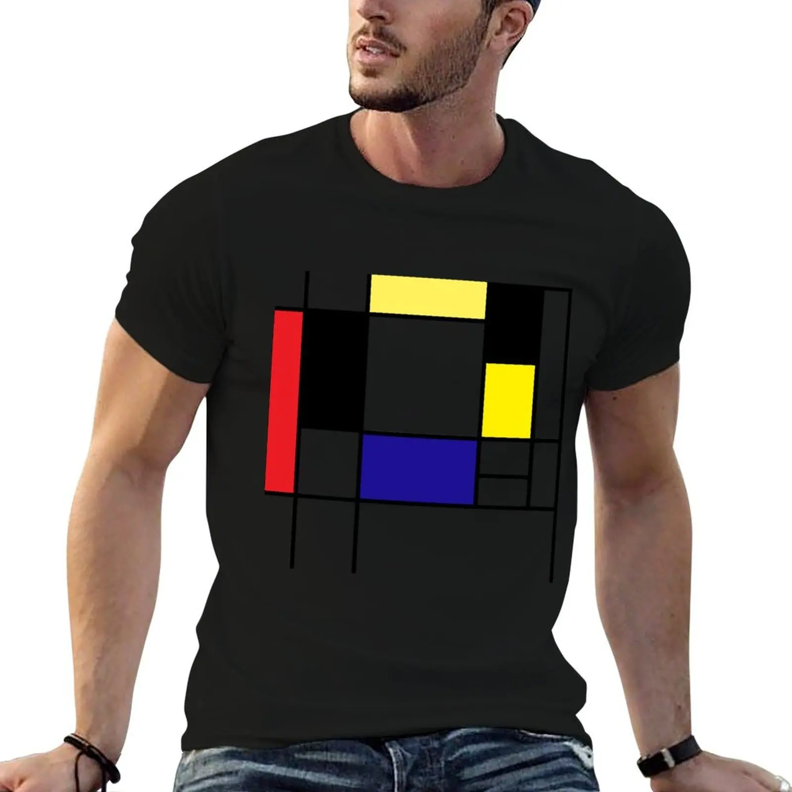 

Mondrian Art, Minimalist, red white blue yellow black T-Shirt t shirt personalised man t shirt summer man t shirt luxury T-Shirt