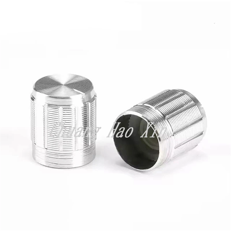 10Pcs aluminum alloy 15*17mm potentiometer 15*17 knob rotation switch volume control knob black silvery