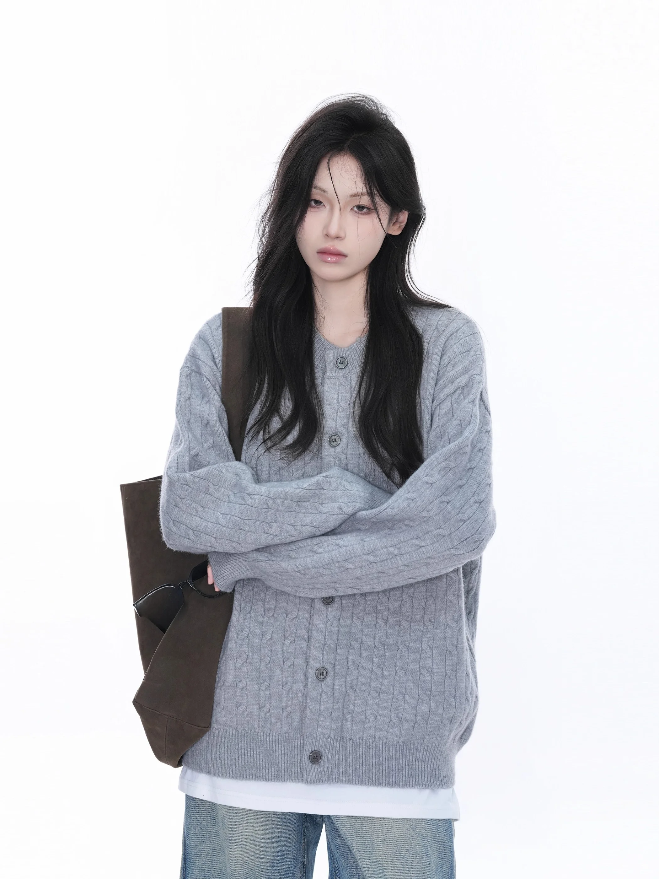 

Ay Вязаный открытый кардиган, пальто, свободный мужской дизайн, осень-зима, американский элитный стиль, ленивый Sle Long Sve