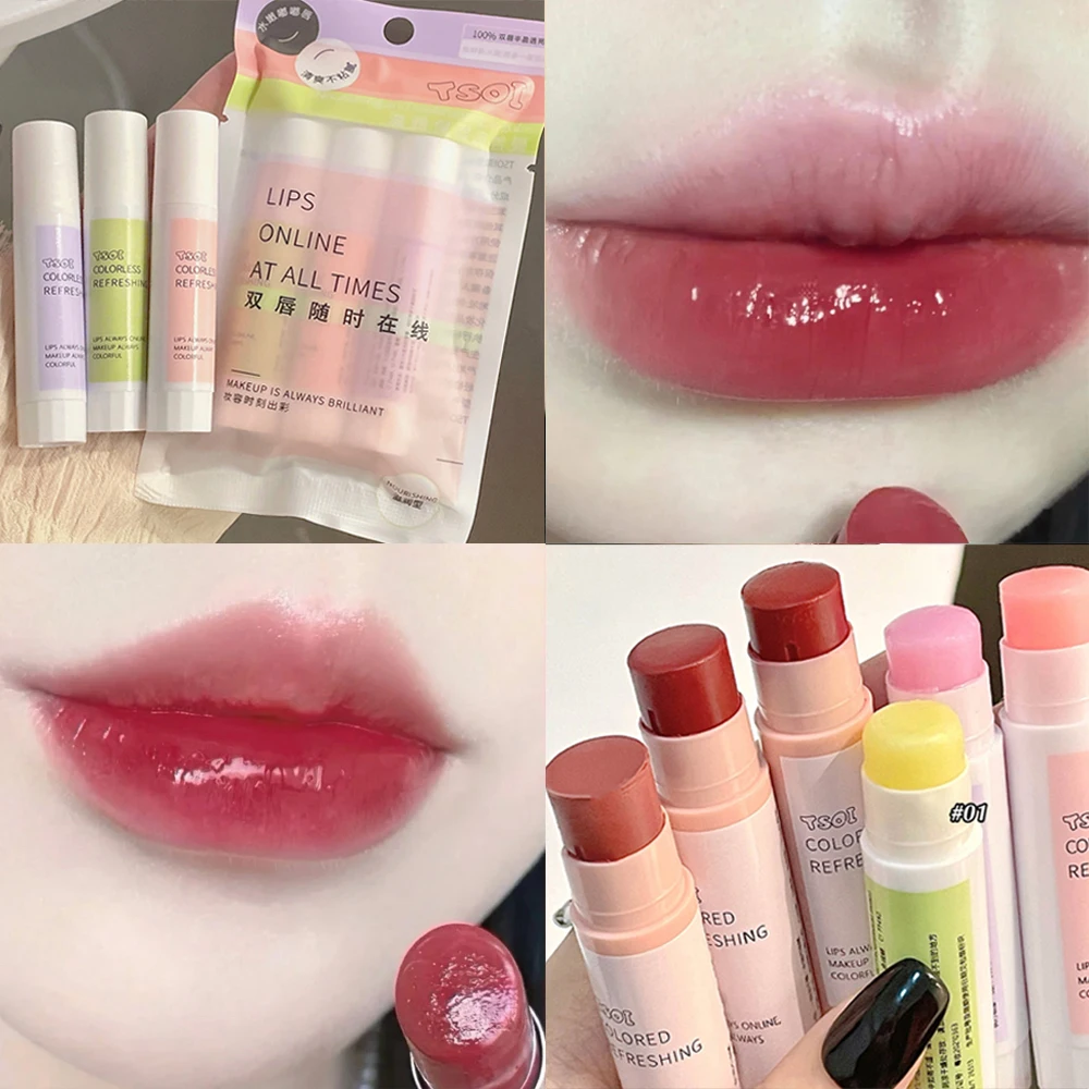 Bálsamo labial de colores de 6 colores, tinte labial hidratante de larga duración, resistente al agua, nutritivo, maquillaje para niñas, cosméticos