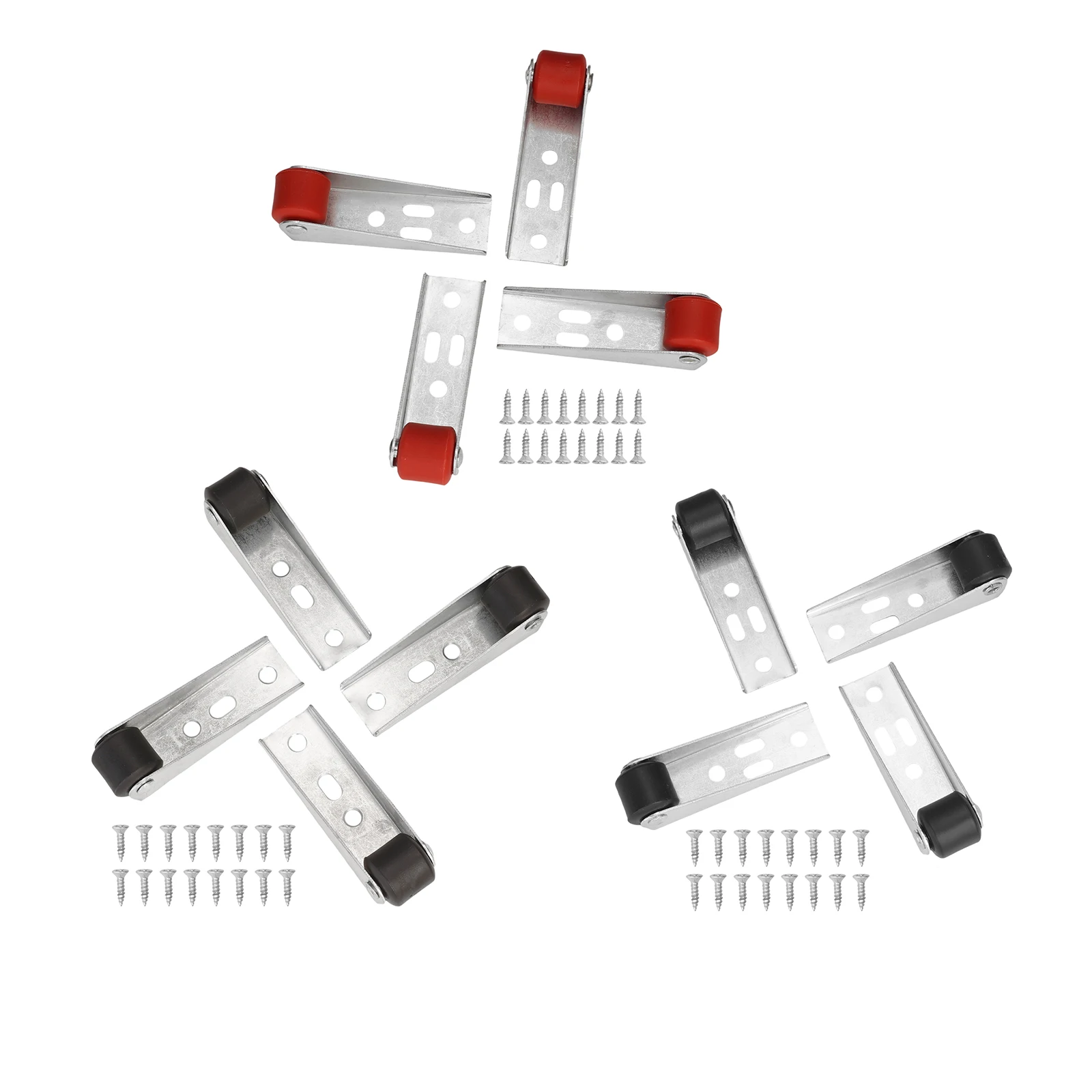 4Sets Versatile Cabinet Rail Directional Roller Steel+Plastic For Conference Room Offices Living Rooms Cabinet Bottoms 7.5*2.1cm