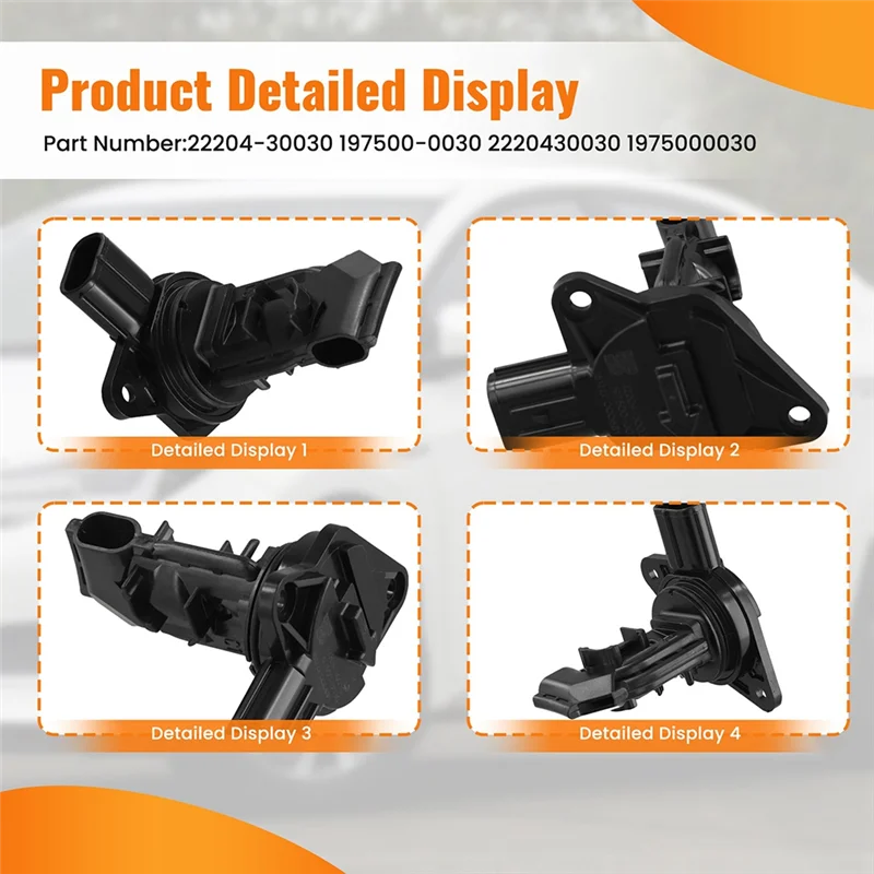 

Efficient Mass Air Flow Meter MAF Sensor 22204-30030 197500-0030 For Toyota Corolla Yaris Hybrid Land Cruiser 2.0L 2018-2019