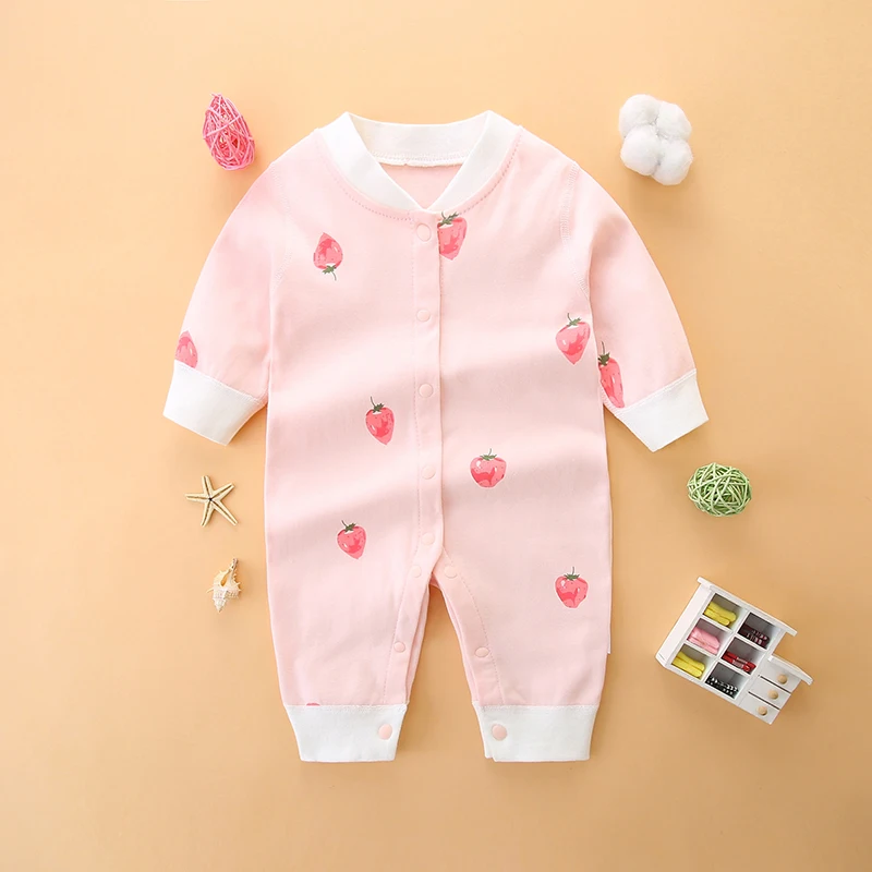 

Baby jumpsuit bottoming intimates spring & fall boneless harem pure cotton romper baby long-sleeved jumpsuit