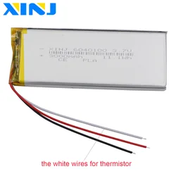 Termistor 3,7 V 3000 mAh 11,1 Wh 3-przewodowy akumulator litowo-polimerowy Lipo Li 6040100   Dla GPS PSP DashCam PDA MID ipod DVD Tablet PC