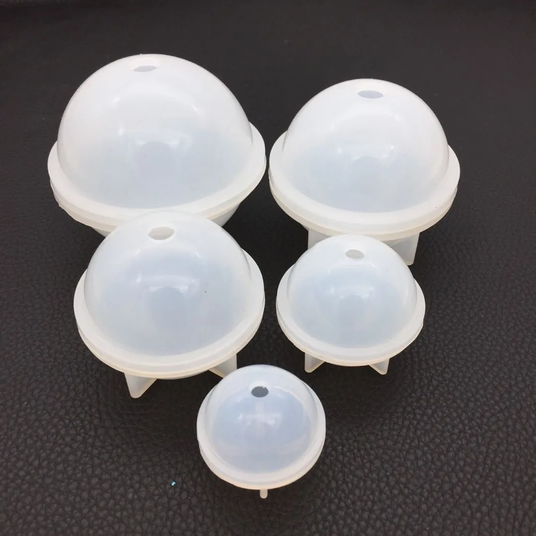Molde redondo de silicona para decoración del hogar, esfera 3D transparente para Resina epoxi UV, suministros de artesanía, preservación de flores