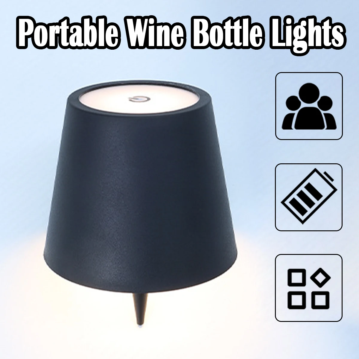 Draadloze Touch Control Fles Tafellamp Usb Oplaadbare Wijn Lichten Bureau Stepless Dimming Night Wit Led Licht Draagbaar Klein