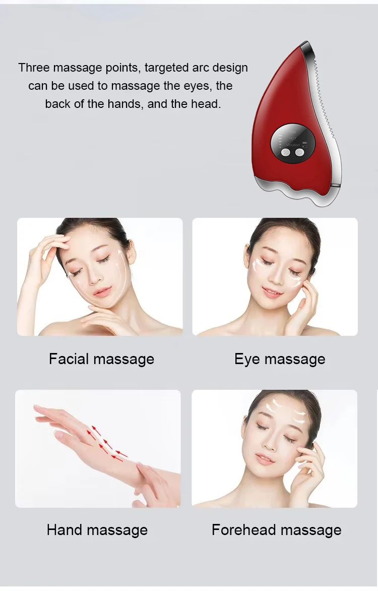 多機能マイクロカレントフェイシャルマッサージャー振動電気かっさボードスクレイピングフェイスリフティングスリミングアイボディマッサージツール