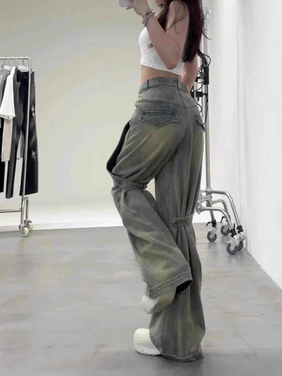 Pantaloni a gamba larga Fascia elastica Donna Inverno a costine Doppio ponte Peluche Femininas Urban Modern Fodera Jacquard Ruffles Pile Raso