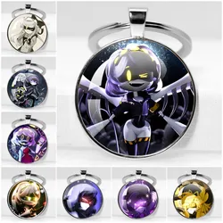 Murder Drones Cyn Anime Kawaii Cartoon N Dog UZI Glass Pendant Keychain Jewelry Accessories Key Ring Killers Robot Gift