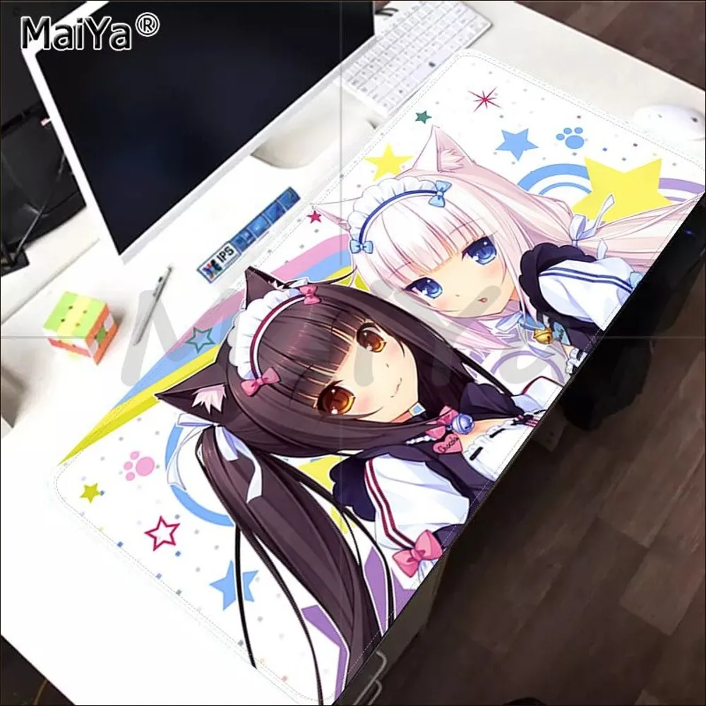 Nekopara anime mousepad bonito durável borracha mouse pad tamanho para csgo jogador de jogo desktop computador portátil