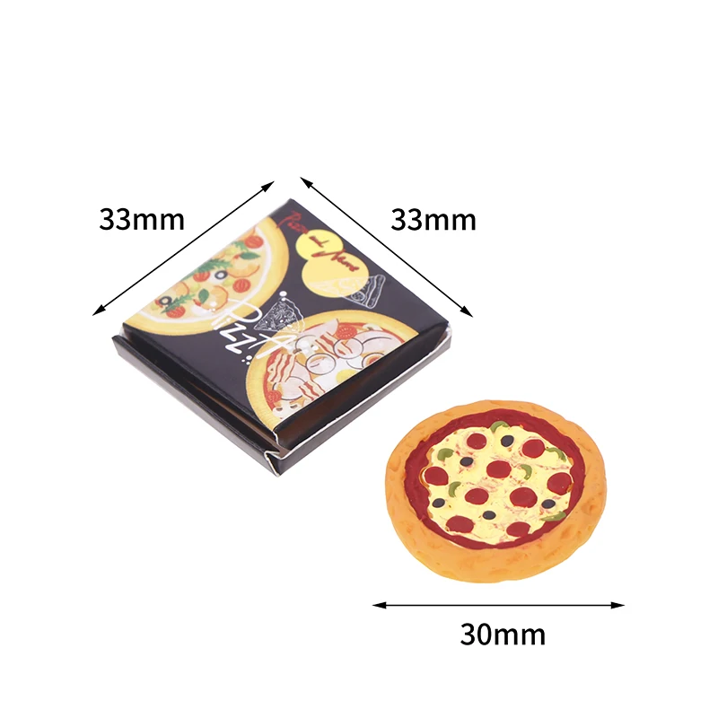 1Set 1:12 Casa delle bambole in miniatura Pizza con scatola di imballaggio Modello da cucina Accessori alimentari per la decorazione della casa delle bambole Giochi di imitazione Giocattoli regalo