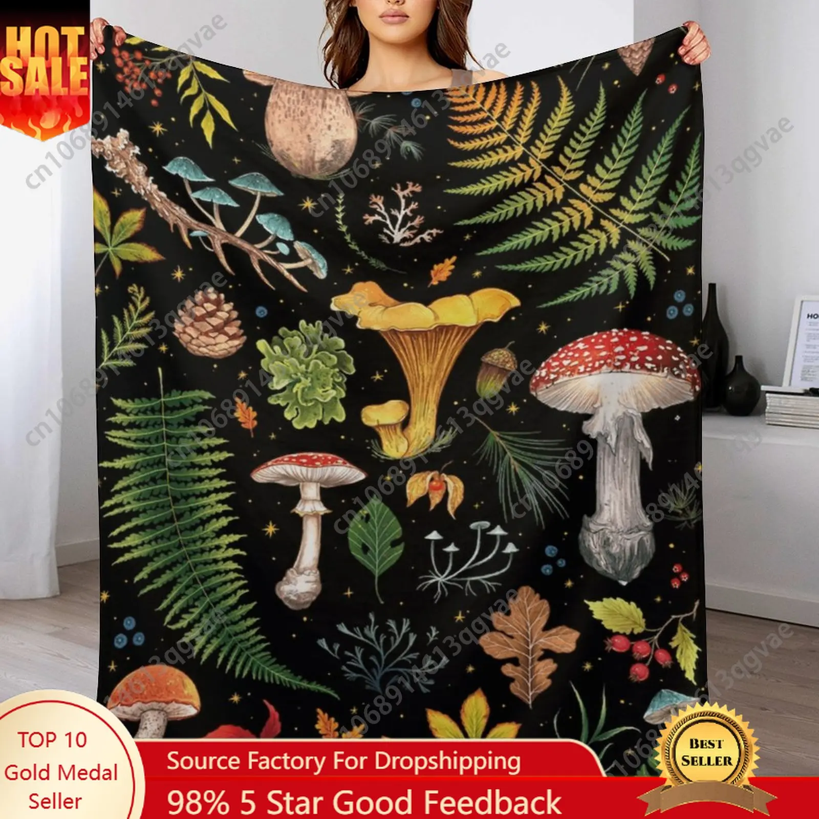 

Vintage Mushroom Flannel Blankets Are Soft Comfortable and Warm Perfect for Winter Naps Homes Offices Travel Camping and More