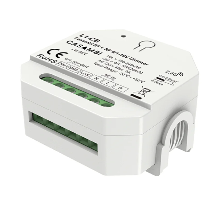 Skydance Newest 1Channel 3A Casambi 0/1-10V RF2.4G Push Dimmer Casambi APP Control