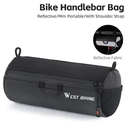 1L Reflective Bicycle Handlebar Bag Front Bike Bags With Adjustable Strap Portable Shoulder Bag For Cycling Road Bike Scooter