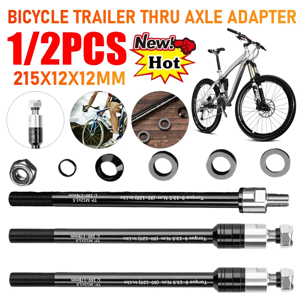 

1/2PCS Bicycle Trailer Hitch Thru Axles Adapter Adjustable 160-178MM P1.0 Bicycle Trailer Thru Axles Adapter Cycling Accessories