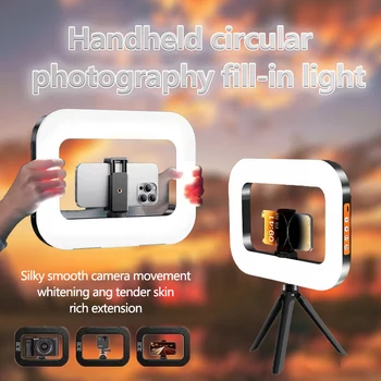 Lampada selfie ricaricabile USB con luce di riempimento ad a...