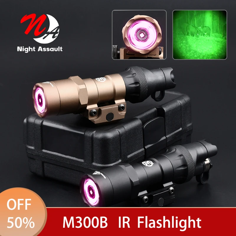 

WADSN M300 M300B IR Flashlight Night Hunting Lamp Surefir SF Dual Function Upgrade New Tail cover 850nm Fit 20mm Picatinny Rail