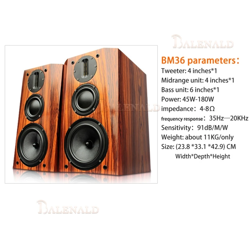 BM36luidspreker High Fidelity Hifi-luidspreker Audiofiele passieve boekenplankluidspreker