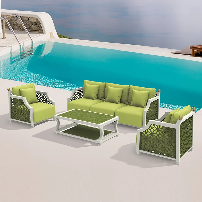 Modern Aluminum Outdoor Sofa Set for Garden  Courtyard-Waterproof UV Resistant & Eco-Friendly