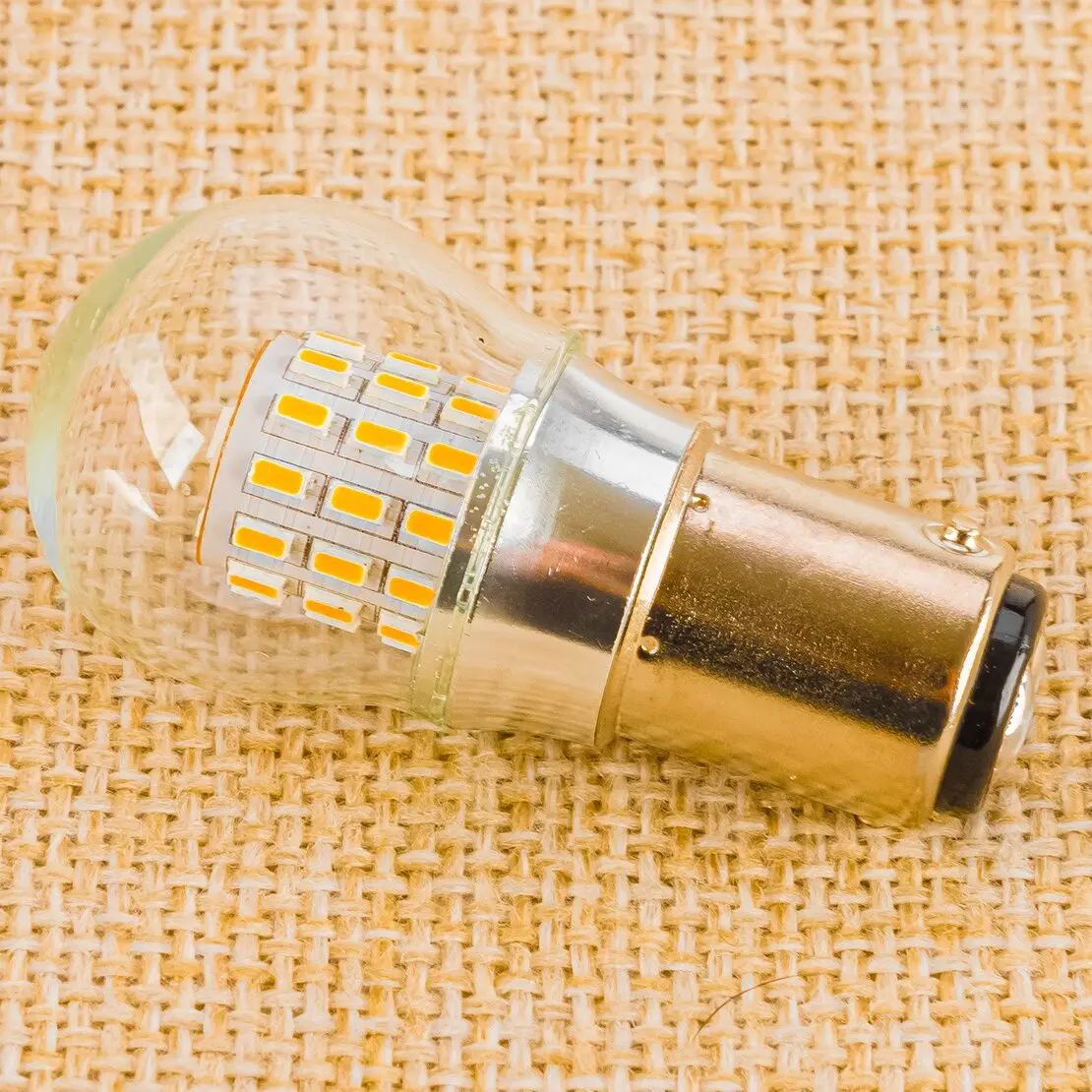 Yellow LED Car Turn Signal Reverse Light Double Contact Bayonet Bulb BA15D 1157 10-30V 4.2W