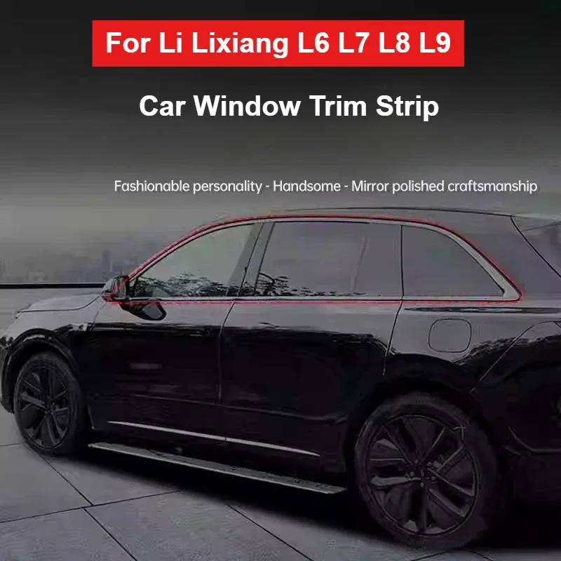 

For Li Lixiang L6 L7 L8 L9 Car Window Black Titanium Decorative Strip 10pcs Car Window Door Edge Protection Strip Accessories