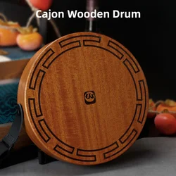 Cajon Wooden Drum 2-tone Flat Hand Drum Percussion Instrument with Adjustable Strap and Storage Bags Portable Octagonal Drum