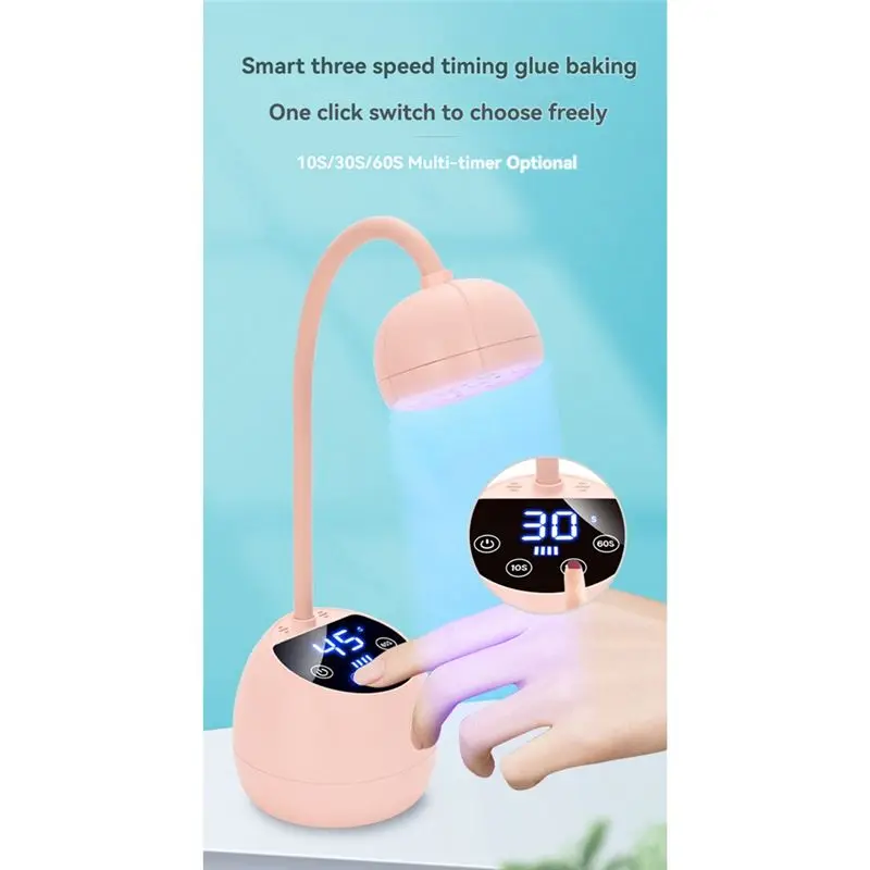 Lampada per fototerapia da tavolo M2 Lampada per unghie intelligente con stoccaggio wireless da tavolo Lampada per unghie a induzione di loto Asciugatrice per unghie