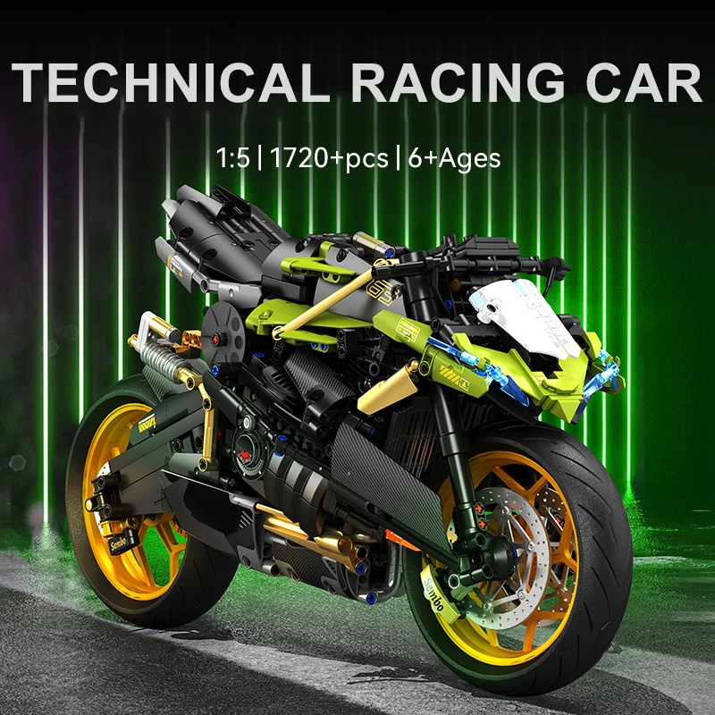 Technical Expert Speed Motorcycle Racing Sport Car Model Building Blocks City Locomotive Motorbike Construction Bricks Toys Gift