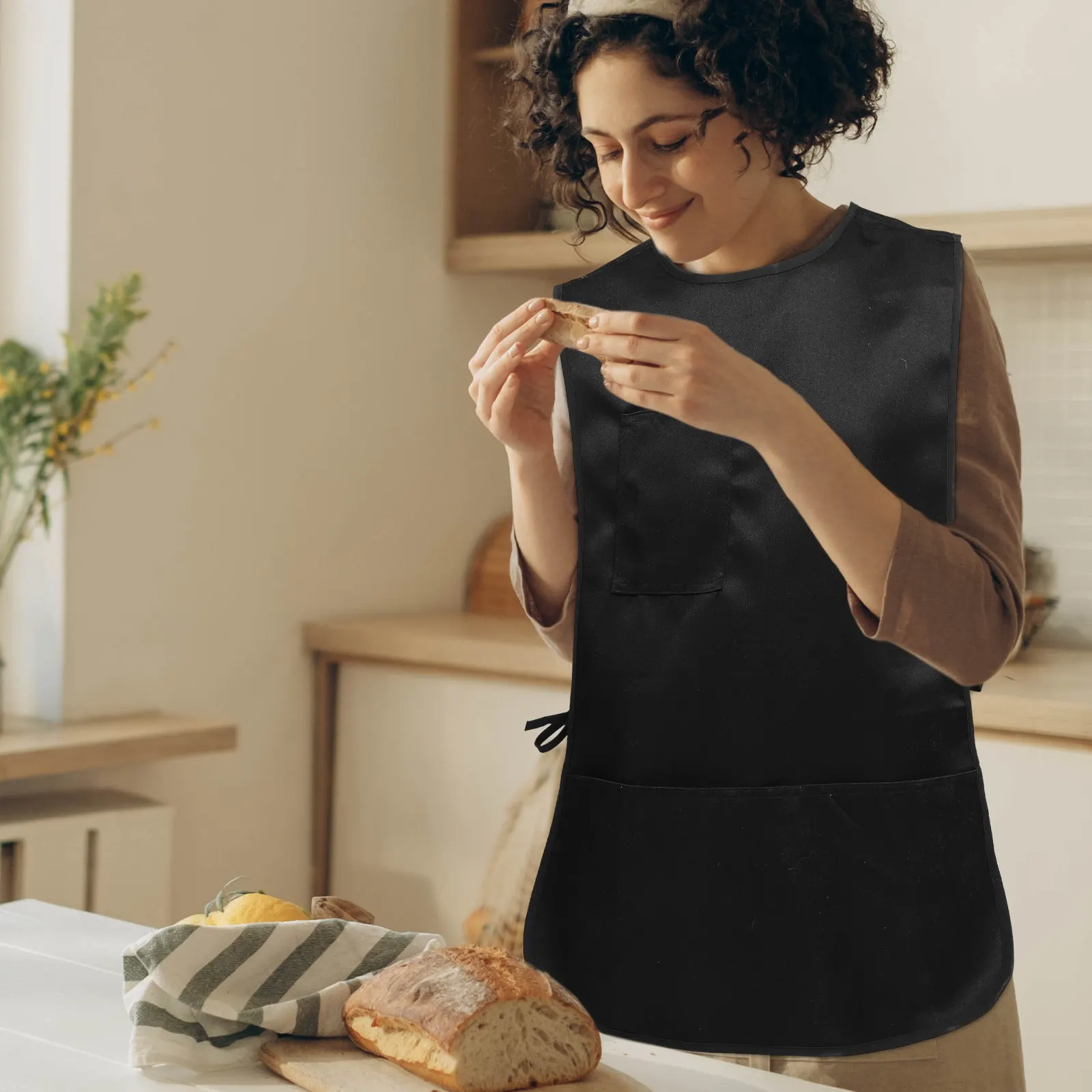 

Водонепроницаемый кухонный фартук для взрослых с карманами и поясным креплением, устойчивый к маслам, для готовки, выпечки, гриля, рисования, работы с гончарными изделиями и деревообработки