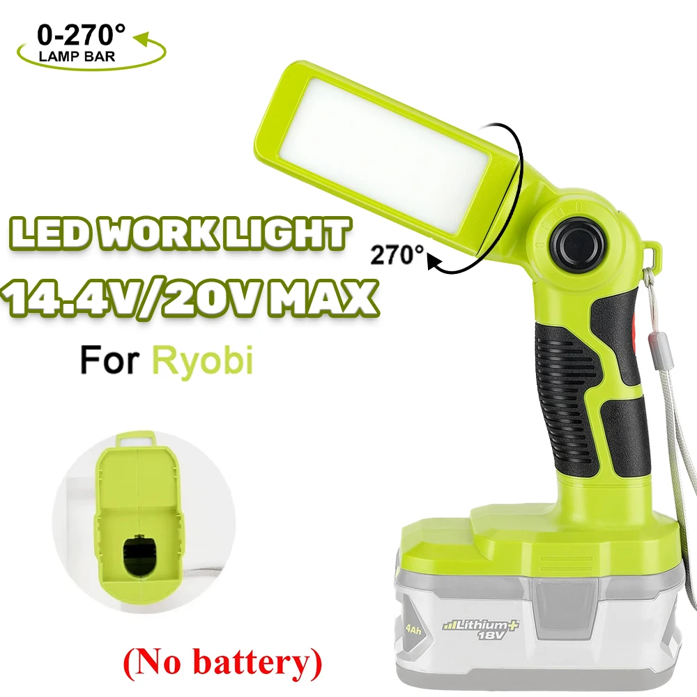 

Беспроводной фонарик для Ryobi 18 В, литий-ионный аккумулятор, светодиодный рабочий фонарь, ручной рабочий светильник, прожектор, уличная лампа, настольная лампа с USB